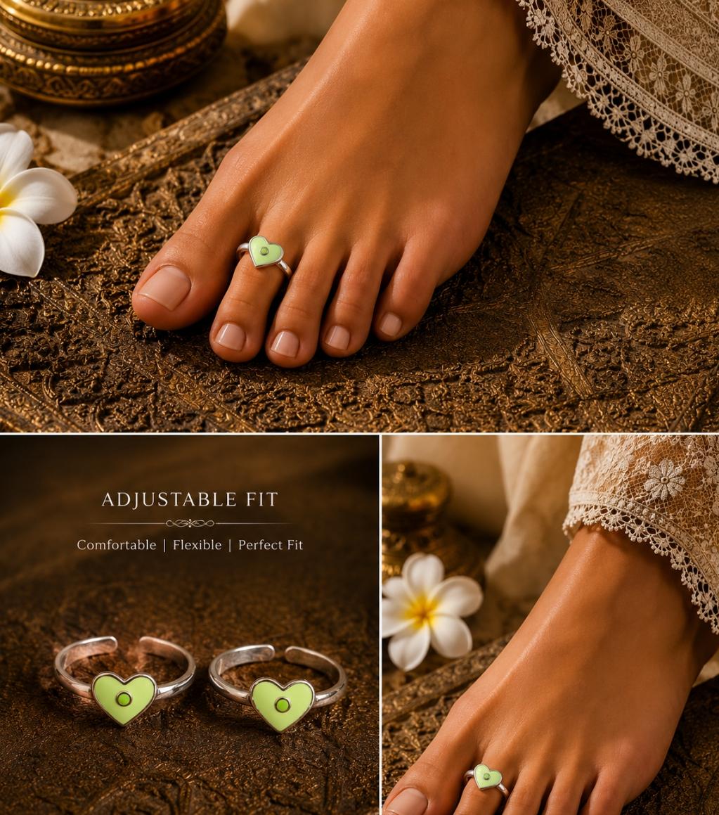 92.5 Sterling Silver Enamel Toe Rings
