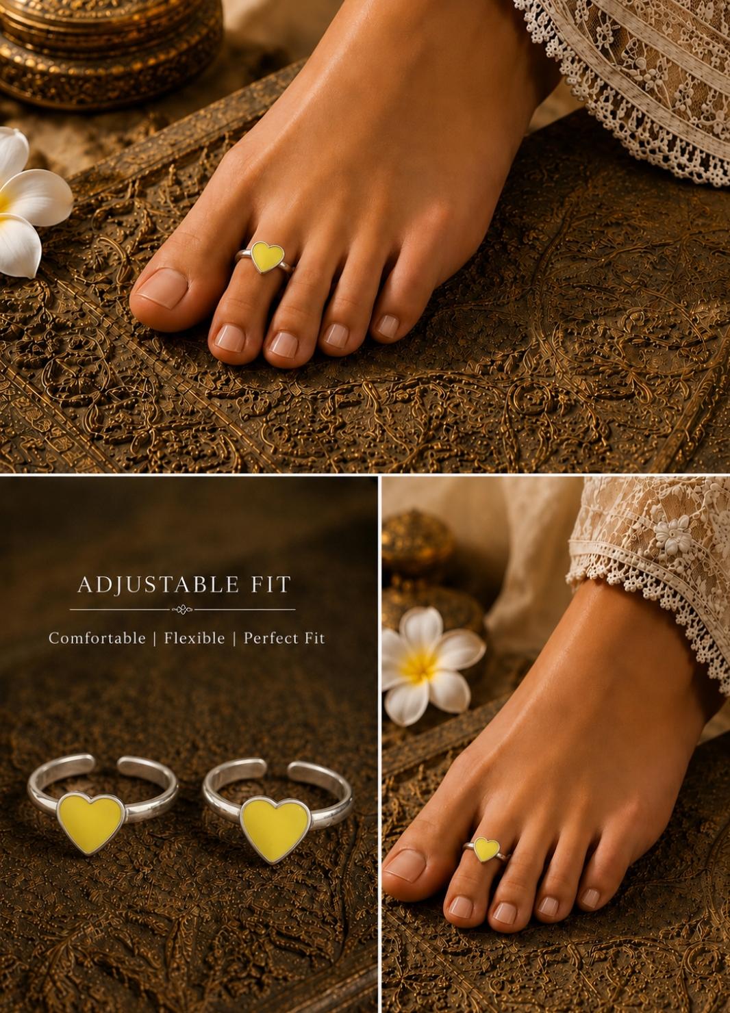 92.5 Sterling Silver Enamel Toe Rings