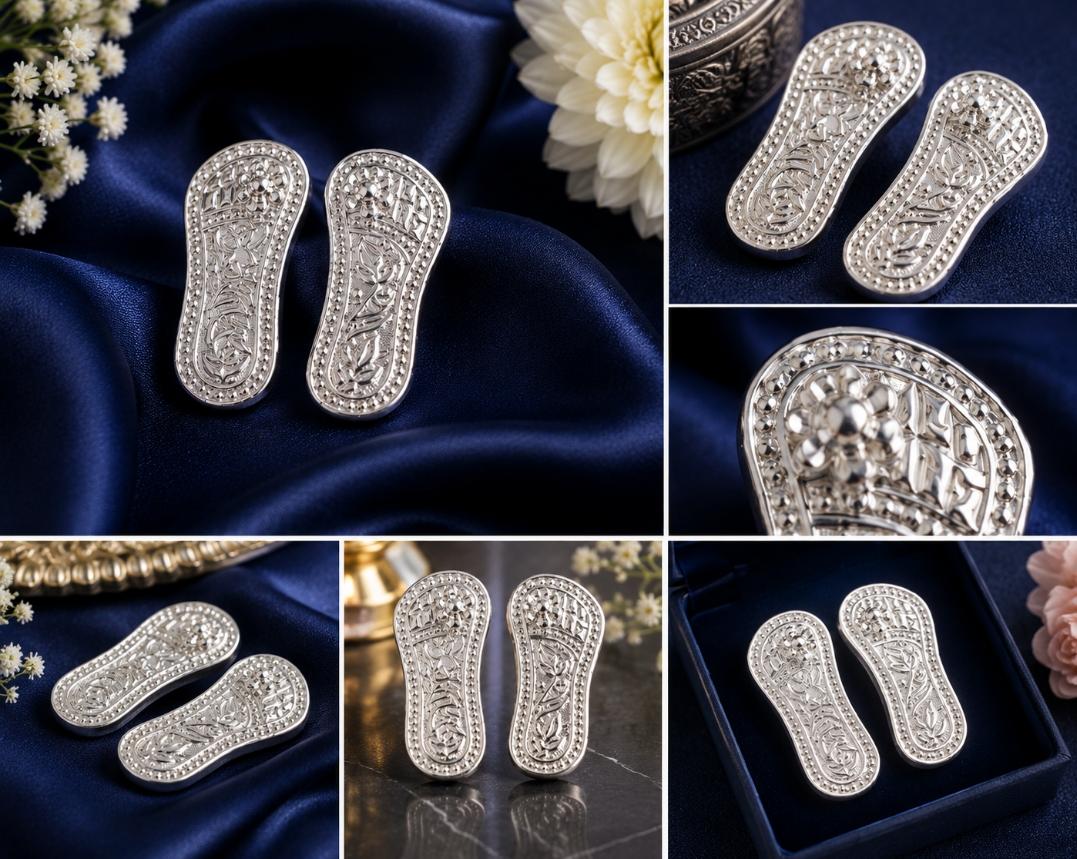 92.5 Sterling Silver Lakshmi Charan Paduka