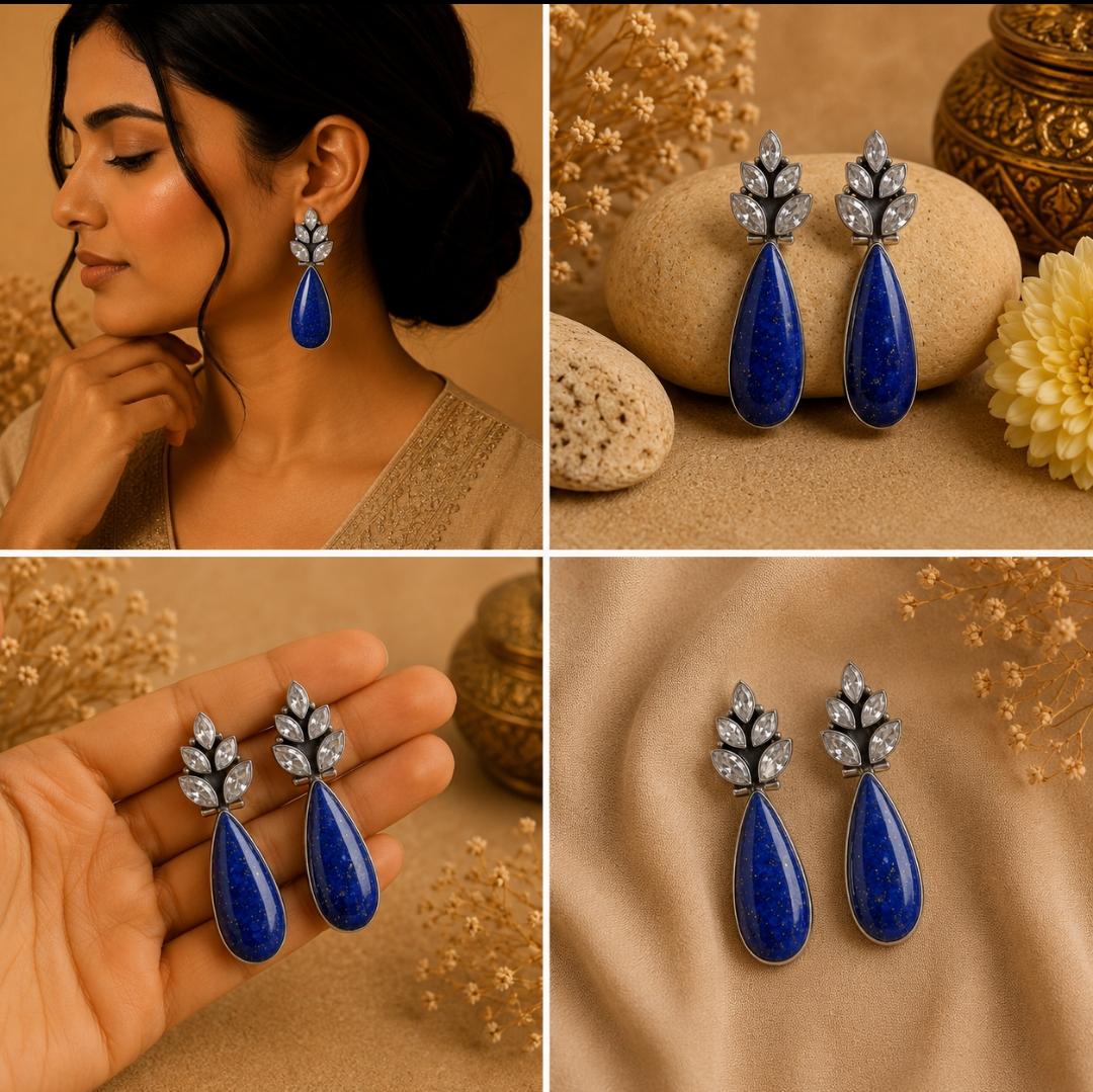 Silver Coral Drop Earrings