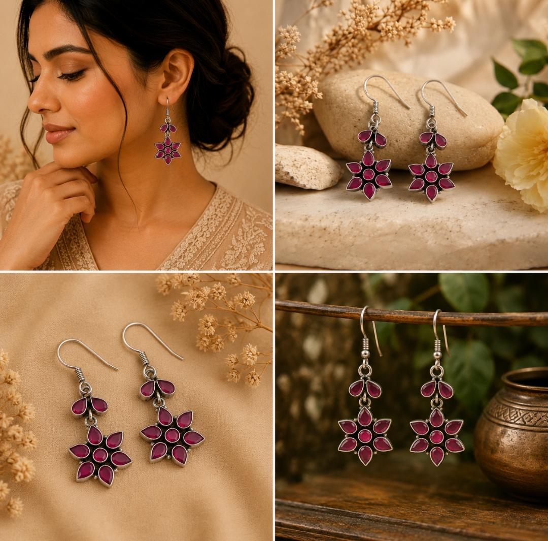 Pink Ruby Floral Drops