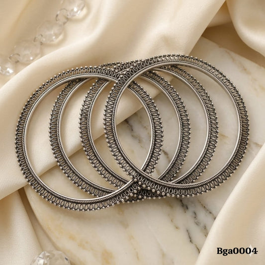 Traditional Oxidized Silver Bangles