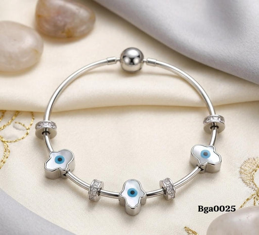 Evil Eye and Hamsa Charm Bangle