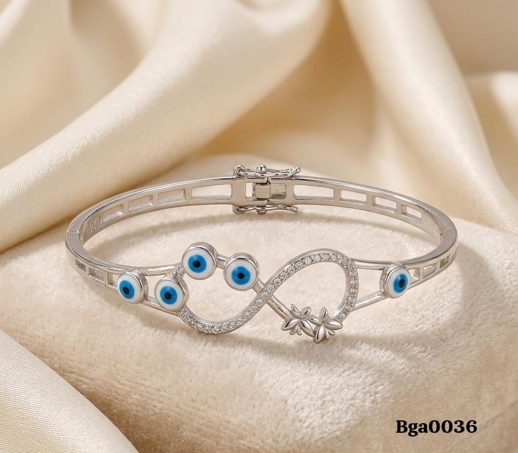 Infinity Evil Eye Hinged Bangle