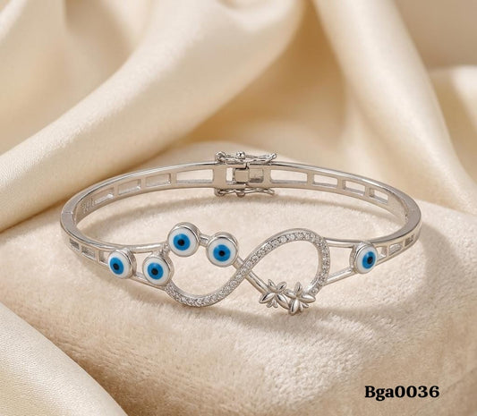 Infinity Evil Eye Hinged Bangle