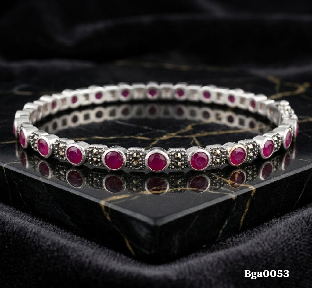 Ruby and Marcasite Elegance Bangle