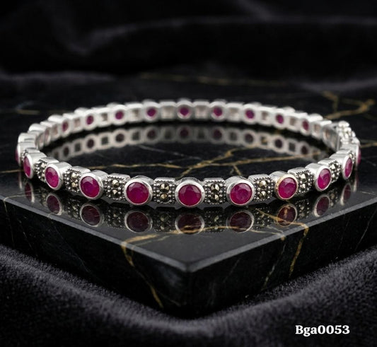 Ruby and Marcasite Elegance Bangle