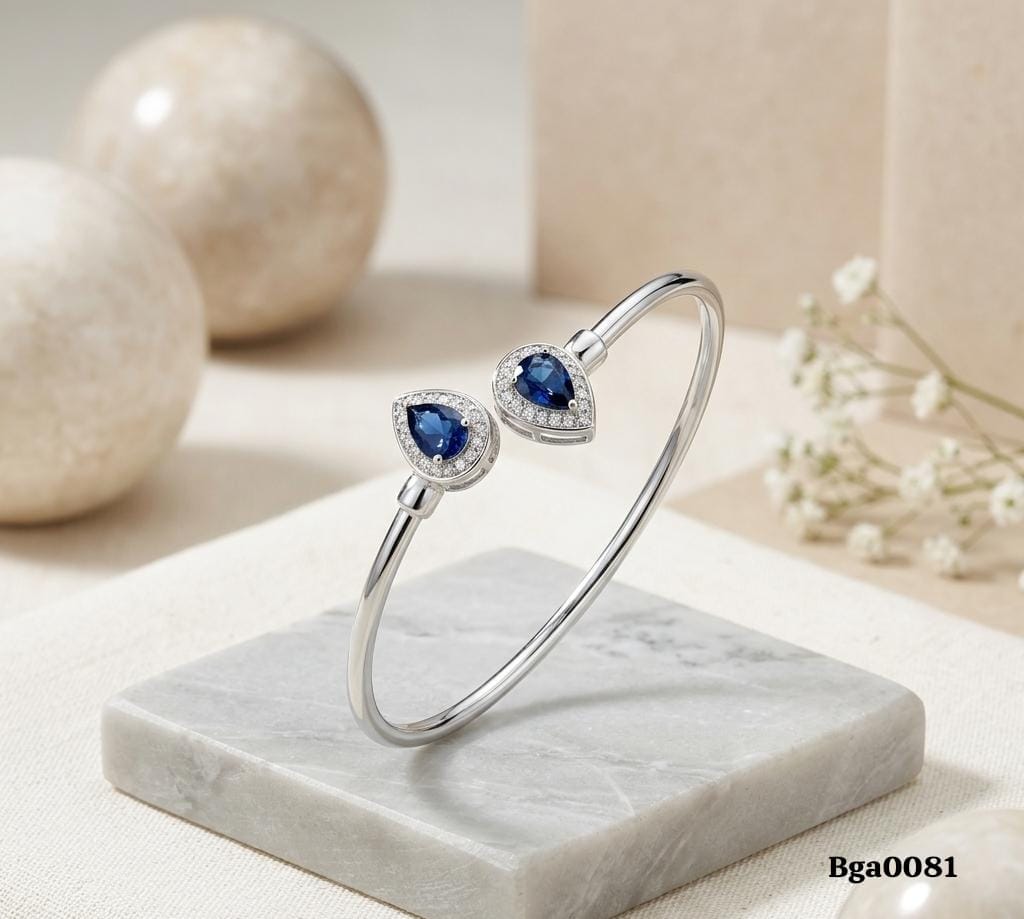 Teardrop Blue Stone Adjustable Kada