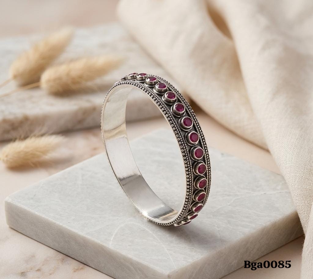 Ruby-Studded Traditional Kada