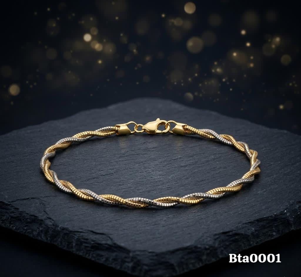 Two-Tone 92.5 Sterling Silver Bracelet