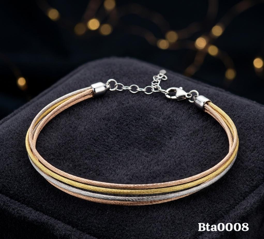Multi-Strand Tri-Tone Bracelet