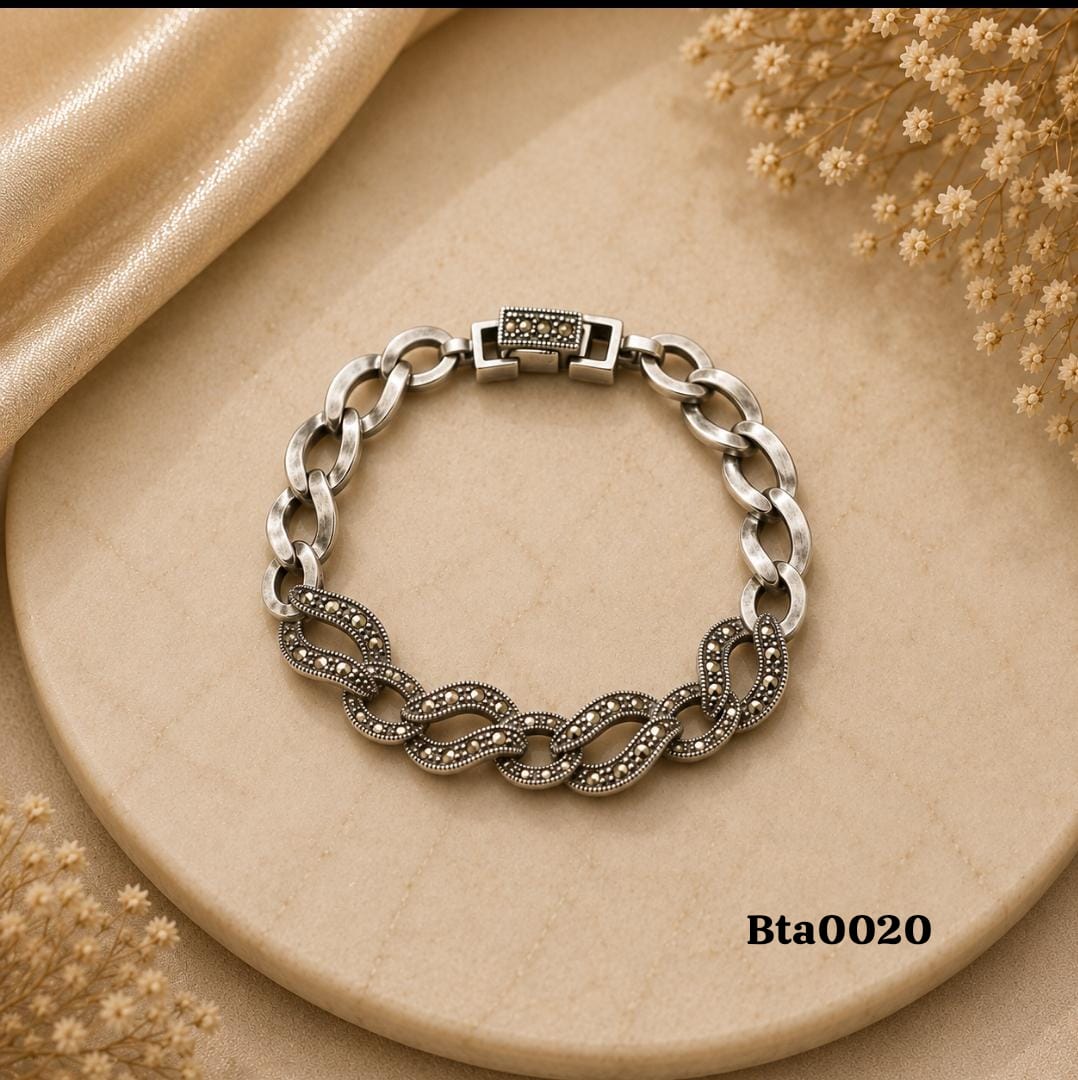 Two-Tone Style Marcasite Bracelet