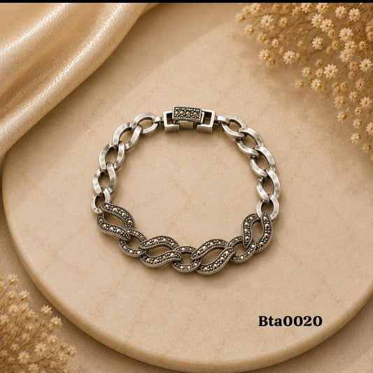 Two-Tone Style Marcasite Bracelet