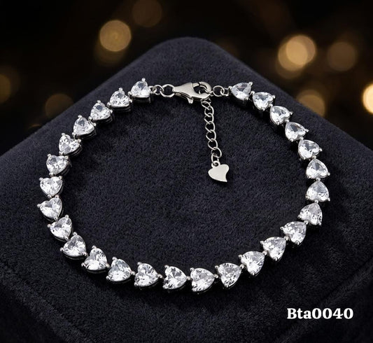 Elegant Heart-Linked Sterling Silver Bracelet