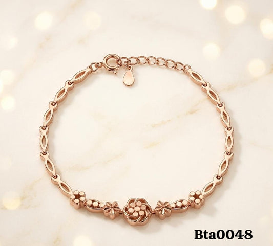 Rose Gold-Tone Floral Bracelet