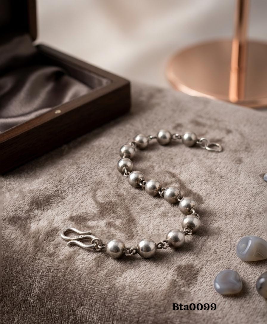 Classic Beaded Sterling Silver Bracelet
