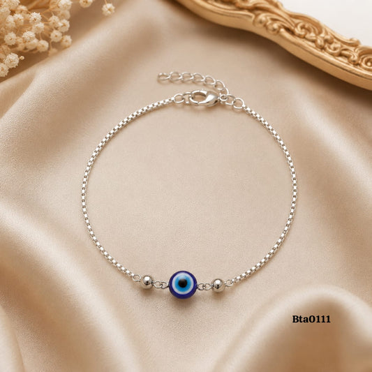 Minimalist Evil EyeSterling Silver Bracelet