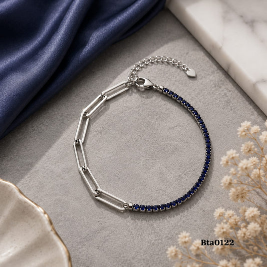 Dual-Style Link and Gemstone Bracelet