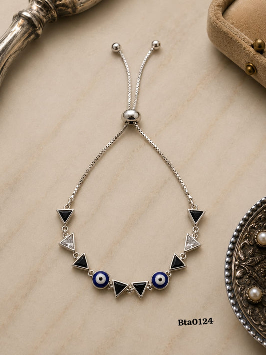 Geometric Evil Eye Sliding Bracelet