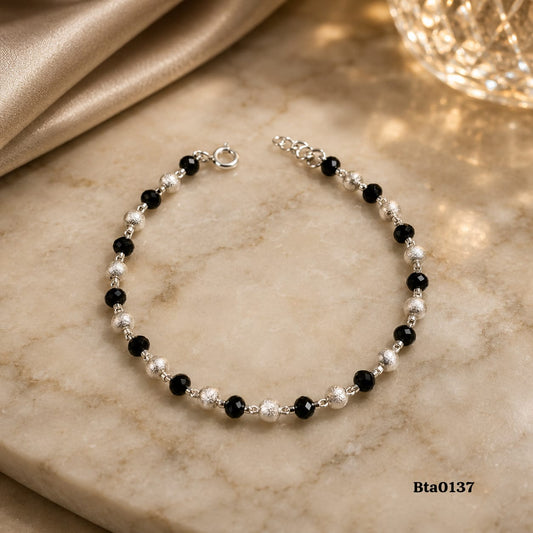 Beaded Silver Bracelet