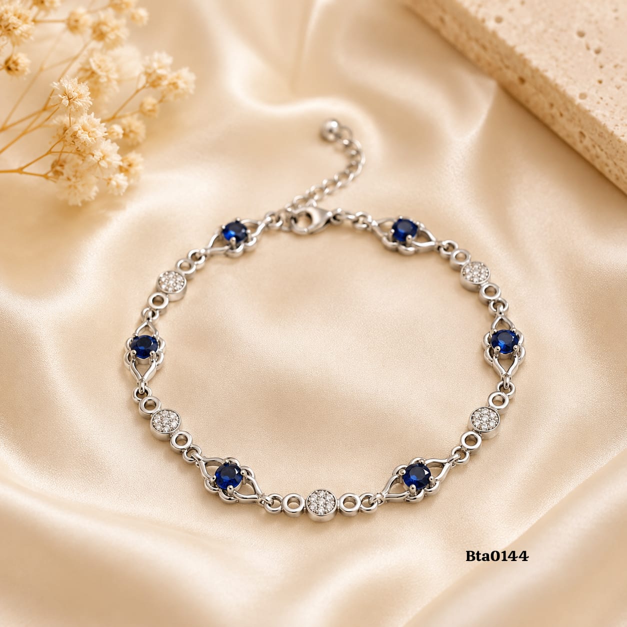 Blue Stone Link Bracelet
