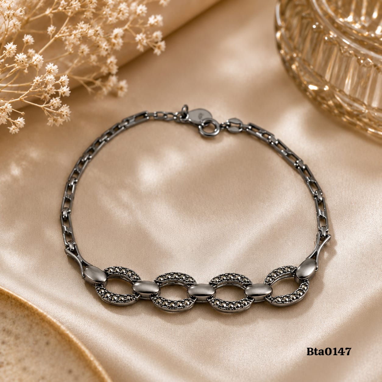 Stone-Encrusted Link Bracelet
