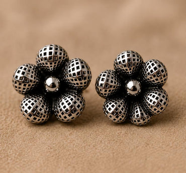 Silver Flower Studs