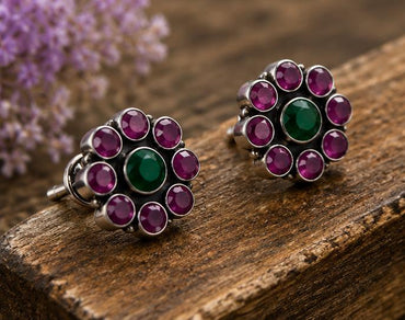 Silver Kemp Floral Studs