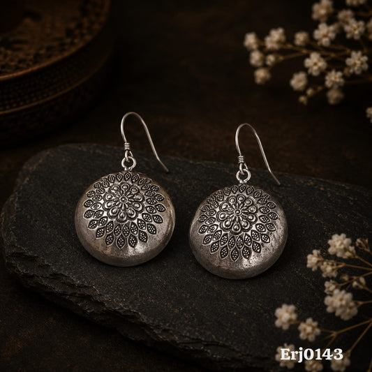 Mandala Disk Drop Earrings