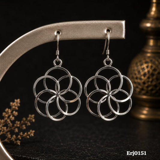 Floral Interlocking Ring Earrings
