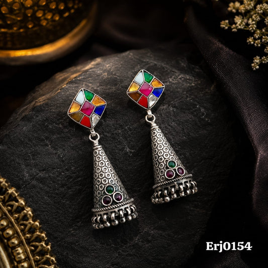 Multicolor Stone Jhumka Earrings