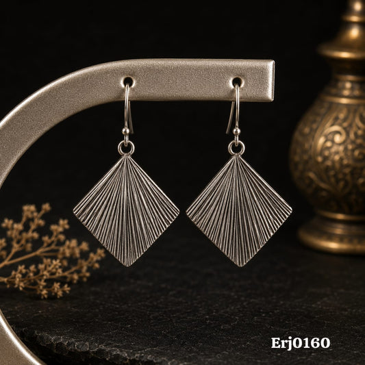 Sun-Ray Rhombus Drop Earrings