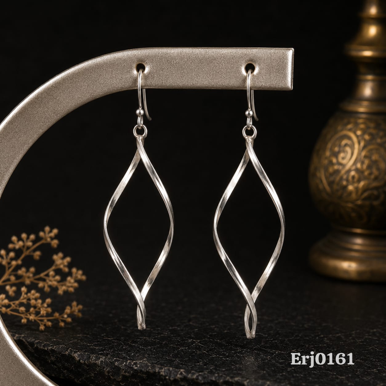Twisted Oval Drop Earrings