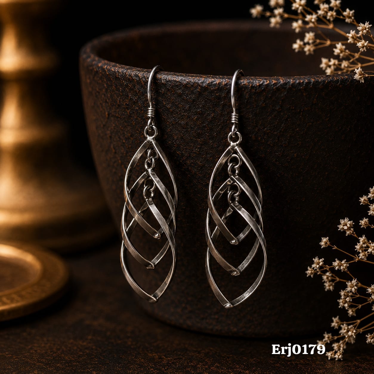 Layered Swirl Dangle Earrings
