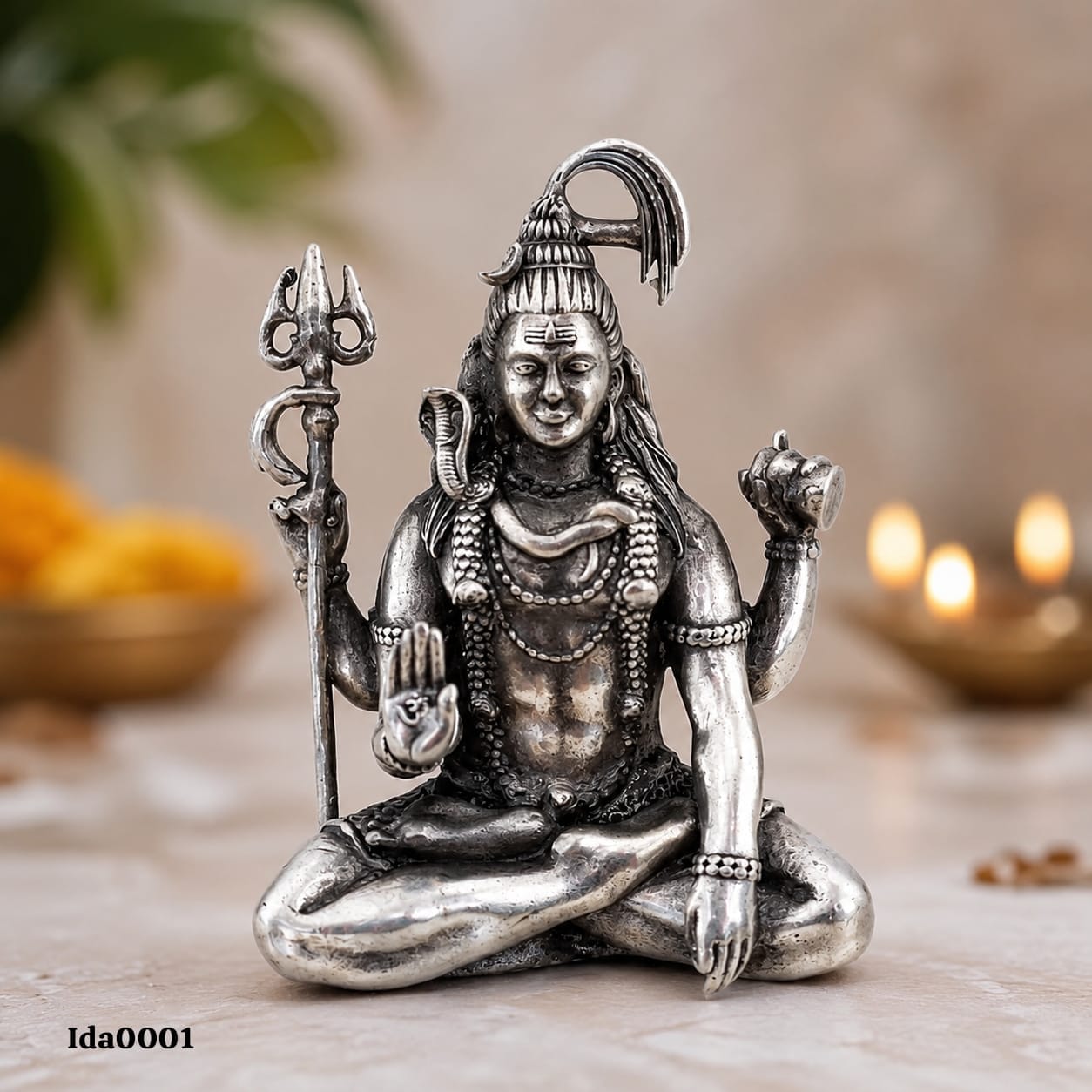 92.5 Sterling Silver Lord Shiva Idol