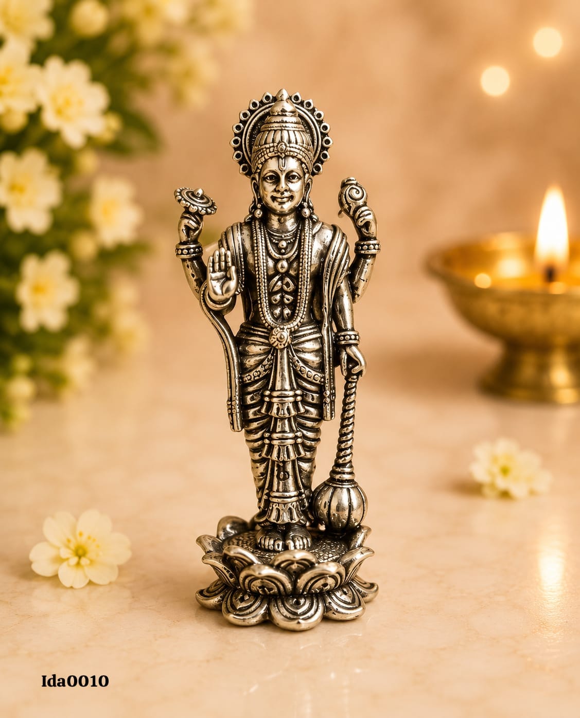 92.5 Sterling Silver Lord Vishnu Idol