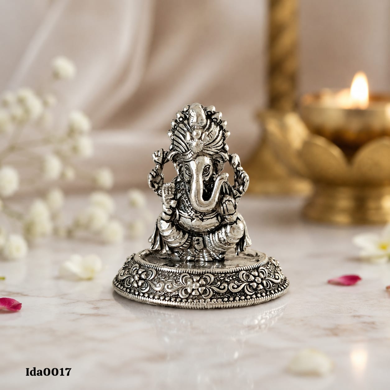 92.5 Sterling Silver 1 Inch Lord Ganesha Idol
