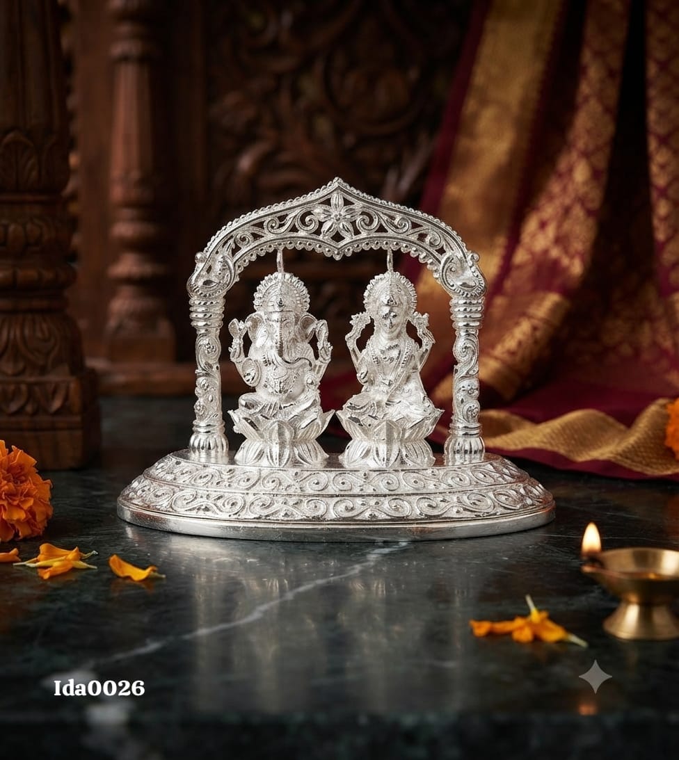 Lakshmi Ganesha Mandir Idol within an ornate decorative archway