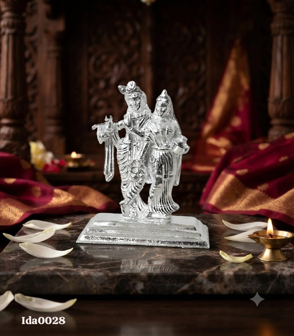 92.5 Sterling Silver Radha Krishna couple Idol
