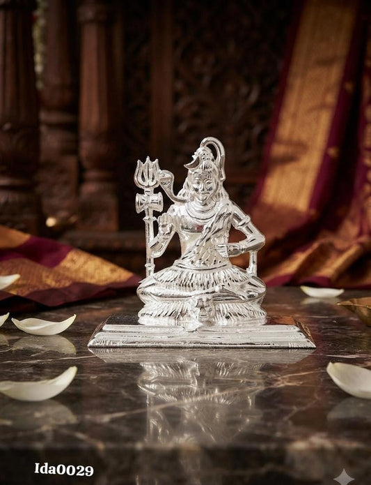 92.5 Sterling Silver Lord Shiva Idol holding his Trishul
