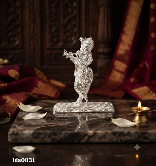 92.5 Sterling Silver Lord Krishna Idol