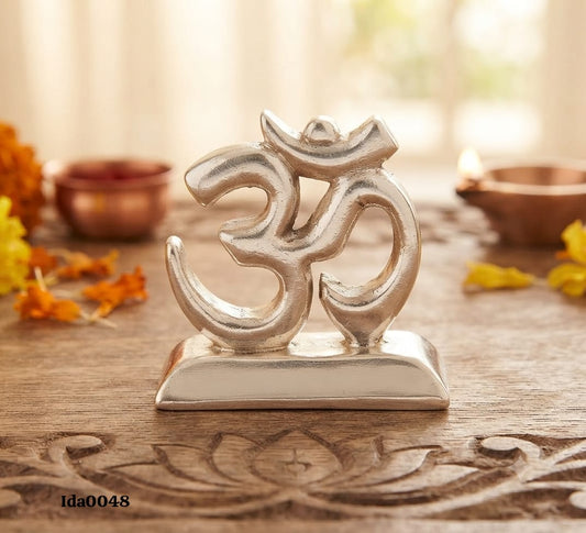 Decorative Silver Om Symbol