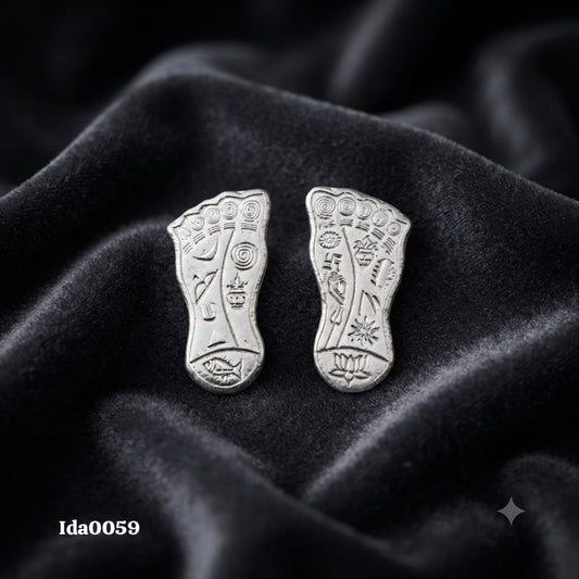 Decorative Silver Laxmi Charan Paduka 1 Inch