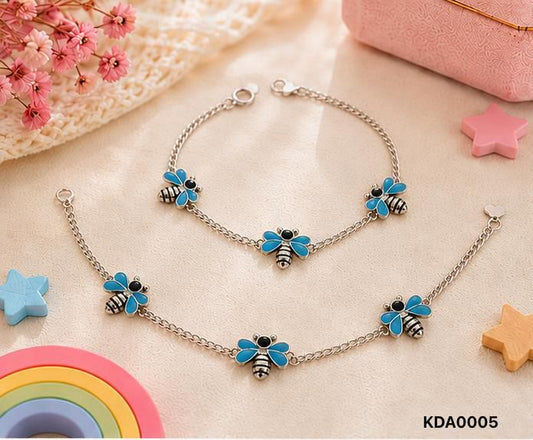 92.5 Sterling Silver Kids' Bumblebee Anklets