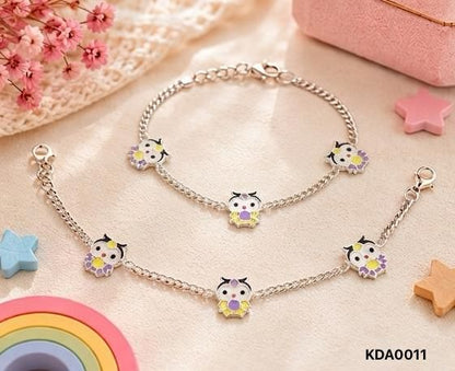 92.5 Sterling Silver Kids' Owl Anklets