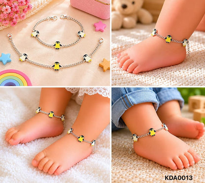 92.5 Sterling Silver Kids' Penguin Anklets
