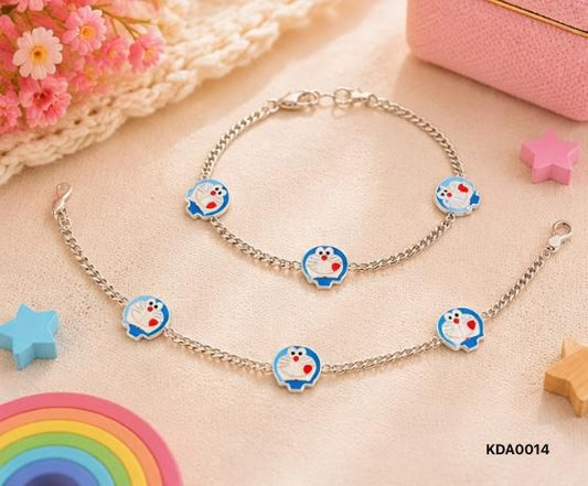 92.5 Sterling Silver Kids' Doremon Anklets