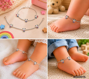 92.5 Sterling Silver Kids' Teddy Anklets