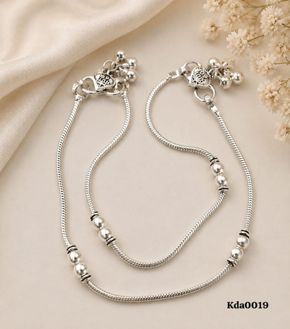 Kids Sterling Silver Snake Chain Anklets