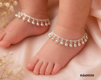 Kids Sterling Silver Ghungroo Anklets – 5.5 inch